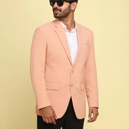 SHAHI ACHKAN Men Peach Single-Breasted Blazer image 4