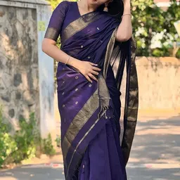 Moda Rapido Woven Design Zari Silk Blend Handloom Saree image 5