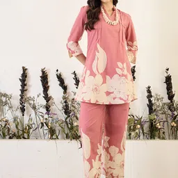 IMANA Printed Pure Cotton Tunic With Trouser Co-Ords-picture-31