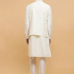 Twamev Floral Embroidered Sequinned & Thread Work Straight Kurta & Trouser With Jacket image 2