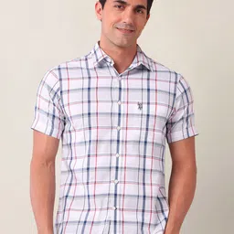 U.S. Polo Assn. Men Tailored Fit Opaque Checked Casual Shirt-picture-40