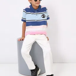 Monte Carlo Boys Striped Polo Collar T-shirt image 3