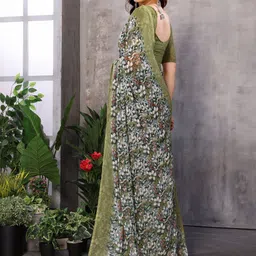 Moda Rapido Floral Pure Georgette Designer Saree image 3