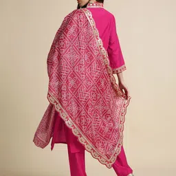 JAINICA Women Ethnic Motifs Yoke Design Kurta with Trousers & Dupatta image 5