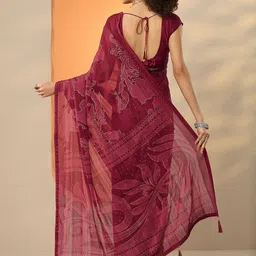 Libas Ethnic Motifs Embroidered Pure Georgette Heavy Work Saree image 4