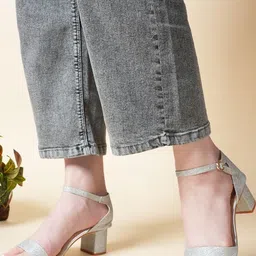 DressBerry Textured Party Block Sandals-image-47