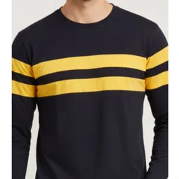 AUTNA Men Striped Round Neck Long Sleeves T-shirt image 2