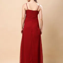 R.Code by The Roadster Life Co. Women Shoulder Straps Ruffled Georgette Maxi Dress image 3