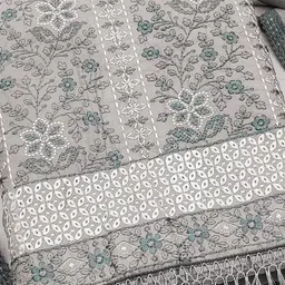 NEGRONI Ethnic Motifs Embroidered Organza Unstitched Dress Material image 4