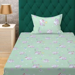 KLOTTHE Cotton Single Bed Size Bedsheet With 1 Pillow Covers 2.25 m X 1.50 m-picture-17