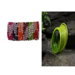 SOMIL Set Of 36 Stone Studded Bangles-picture-41