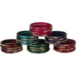 SOMIL Set Of 36 Stone-Studded Bangles image 4