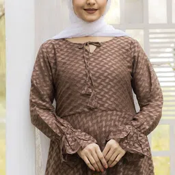 SARINKU Puff Sleeve Georgette Fit & Flare Maxi Dress image 3