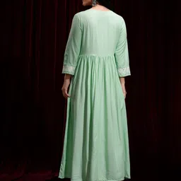 Vishudh Women Embroidered Fit & Flare Midi Dress image 2