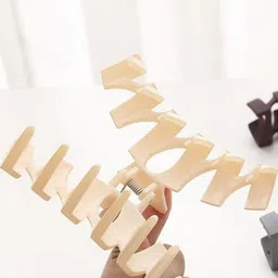 DIVASTRI Women Set of 6 Matte Finish Zig Zag Plastic Claw Clips image 3