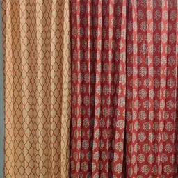 Trance Home Linen Red & White Geometric Long Door Curtain image 3