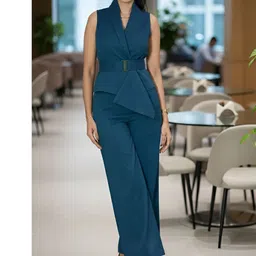 LUXERAA V Neck Cotton Waistcoat With Trousers-picture-20