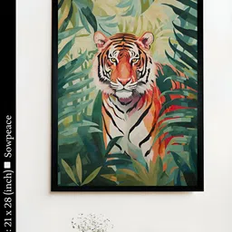 SOWPEACE Green & Orange 1 Piece Canvas Abstract Wall Photographs-picture-24