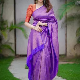 Moda Rapido Woven Design Zari Silk Blend Handloom Banarasi Saree-picture-30