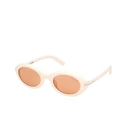 Tom Ford Women Brown Lens & White Oval Sunglasses with-image-61