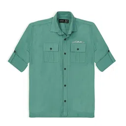 CAVIO Boys Comfort Spread Collar Solid Cotton Casual Shirt-image-26