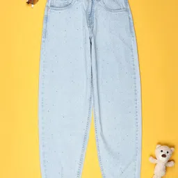 V-Mart Girls Regular Fit Mid-Rise Light Fade Jeans-picture-31