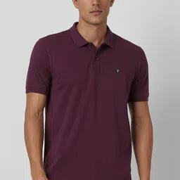 van heusen sport Men Self Design Polo Neck Polycotton Purple T-Shirt-picture-11