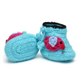 MayRa Knits Pack Of 2 Pair Of Animal Design Booties - Blue image 4