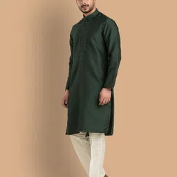 TRENDS OF ETHNIC Floral Embroidered Thread Work Mandarin Collar Straight Kurta image 2