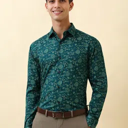 Allen Solly Floral Printed Spread Collar Formal Pure Cotton Shirt-image-62