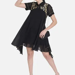 SZN Floral Georgette A-Line Mini Dress image 3