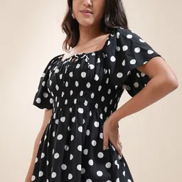Tokyo Talkies Polka Dot Print Fit & Flare Dress-picture-23