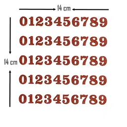 Comet Busters Orange & White Printed Self-Adhesive Glitter Numerals Stickers image 2