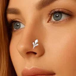 Sangria Women Leaf Design 925 Sterling Silver Nosepin with Wire-picture-14