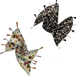 POSHAMPAA be desi Women Pack of 2 Printed Scarf image 2