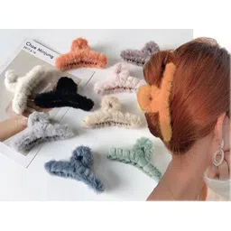 GOWRI TEX Women Pack of 8 Fur Claw Clip-picture-12