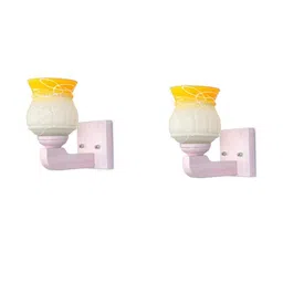 Somil Premium Designer Glass Wall / Night Lamp Elegant & Stylish Dcor Accent for Modern Interiors, color- Yellow, White, Size- 20 X 25 X 23.5 CM-image-46