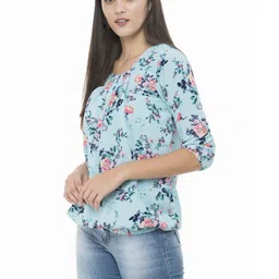Absorbing Floral Print Crepe Top image 2