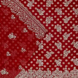 Koskii Floral Embroidered Unstitched Dress Material image 2