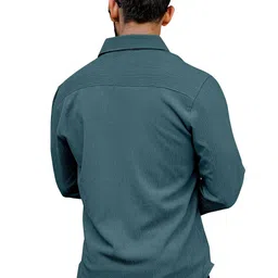 KHUSHI CREATION Original Slim Fit Textured Spread Collar Formal Shirt image 3