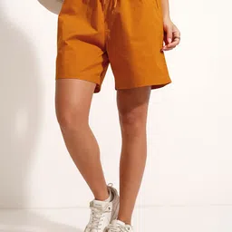 Basics By Tokyo Talkies Women Regular Fit Mid-Rise Cotton Shorts-picture-33