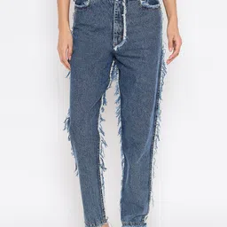 Antimony Women Vegas Slim Fit Jeans with Frayed Trims-picture-20