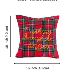 BandBox Red & Green Woollen Square Cushion Covers image 5