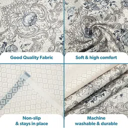 Kuber Industries Blue Cotton Sofa Cover With Arms image 5