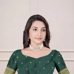 clotheva Women Ethnic Motifs Woven Design Zari Banarasi Saree image 3