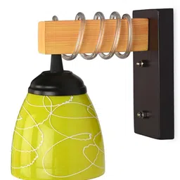 1ST TIME Yellow & Lime Green Textured Wood Contemporary Wall Lamp-picture-32