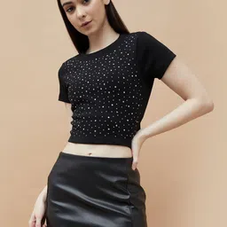 Ginger by Lifestyle Women Geometric Printed Round Neck Cotton T-shirt-picture-10