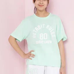 Lil Tomatoes Girls Typography Printed Pure Cotton Night suit-picture-21