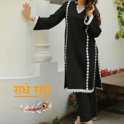 GOBYA V-Neck Straight Regular Sleeves Kurta With Trouser-picture-40