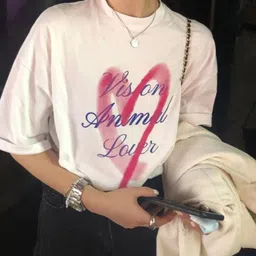 StyleCast White & Pink Typography Printed T-shirt image 2